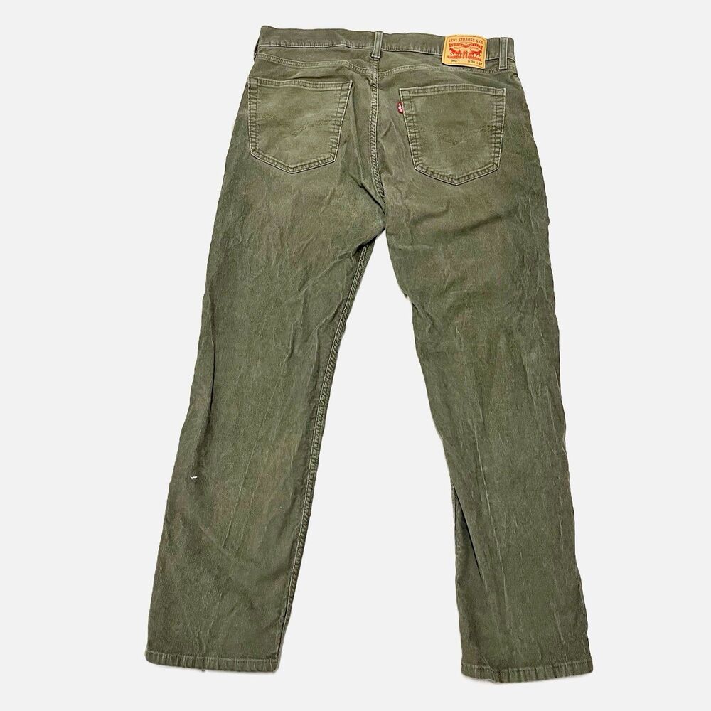 Levi’s 505 Green Corduroy Regular Straight Fit Pants Size 36 X 32